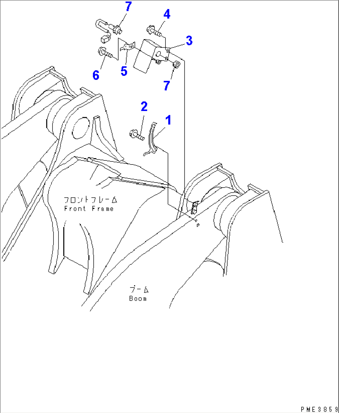 LIFT ARM AND BELLCRANK (BOOM KICK OUT)(#54001-)