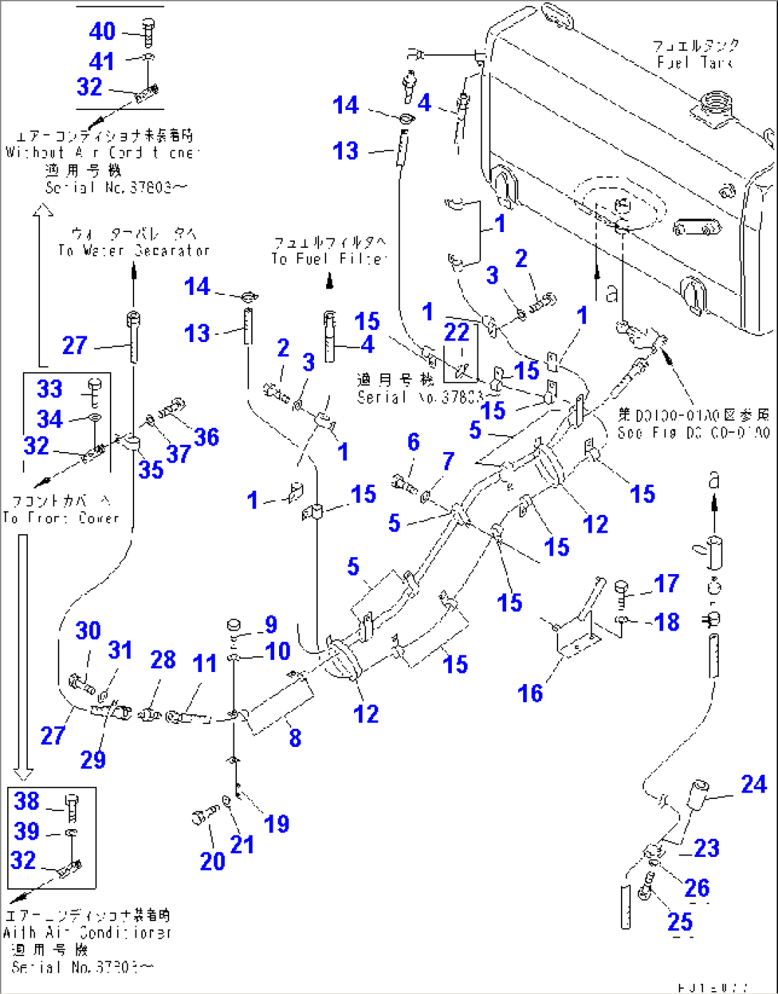 FUEL PIPING (WITH WATER SEPARATOR)(#37613-)
