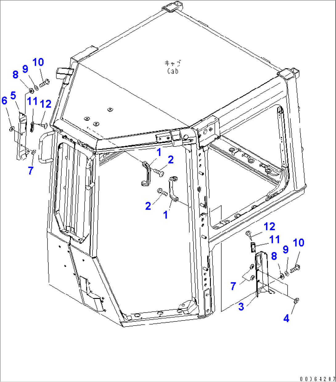 CAB (ENVELOPE PARTS) (GRIP)(#80001-)