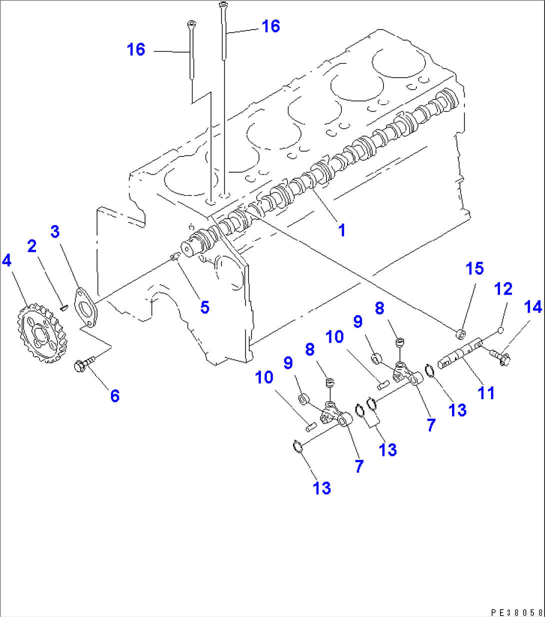 CAMSHAFT AND CAMFOLLOWER(#19930-)