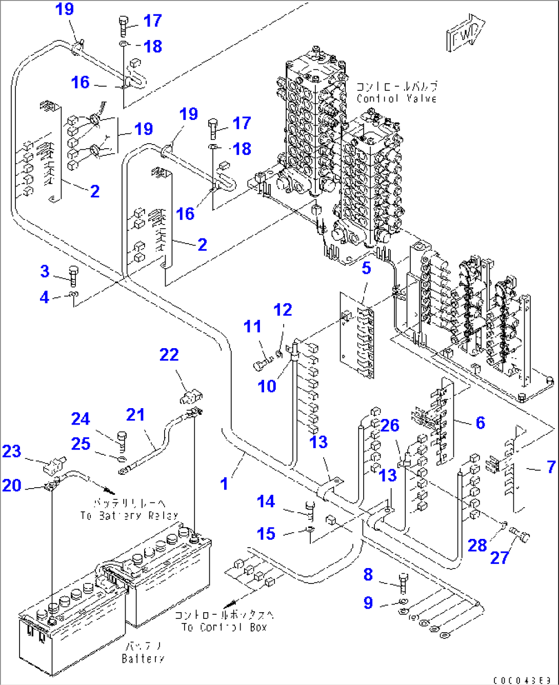 WIRING HARNESS (3/6) (VALVE HARNESS)(#1001-1162)