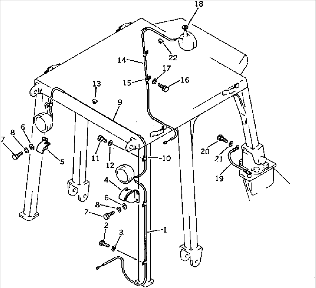 ROPS CANOPY WIRING (FOR SWEEPER AND REAR NET)