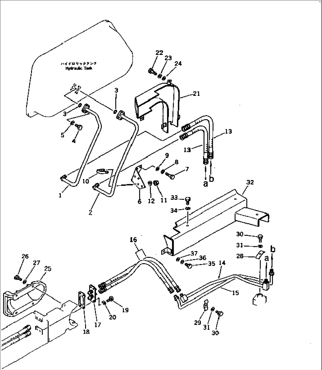 HYDRAULIC PIPING (TANK TO TILT CYLINDER) (1/2)