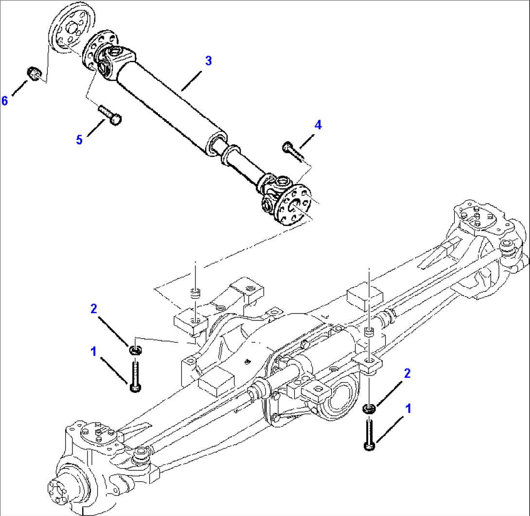 FIG. F3200-01A0 FRONT AXLE AND DRIVE SHAFT MOUNTING