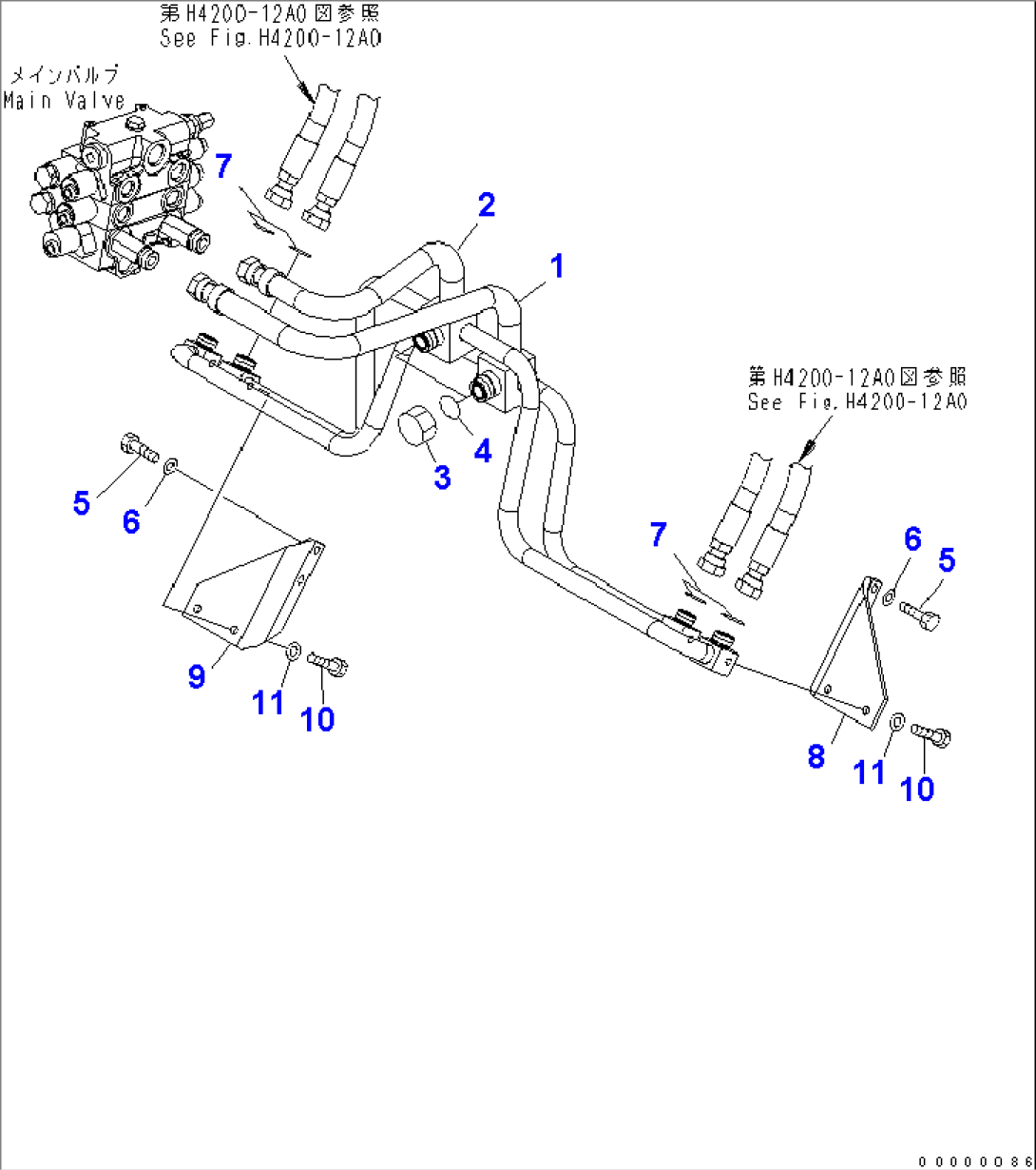 HYDRAULIC PIPING (LIFT CYLINDER LINE)(#75001-)