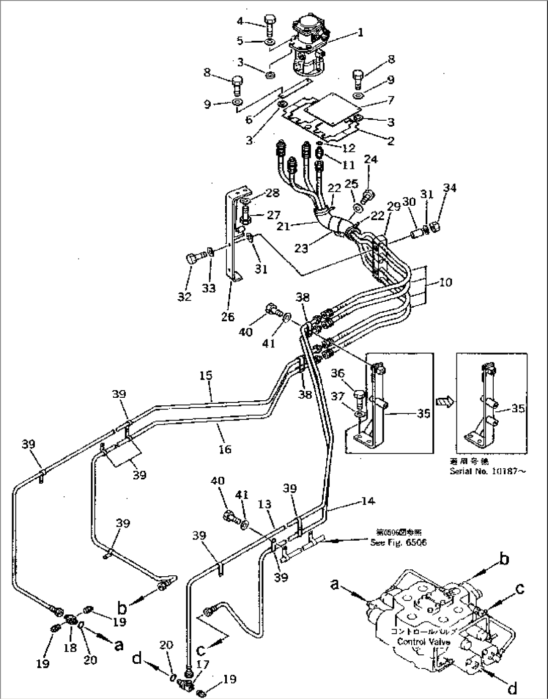 HYDRAULIC PIPING (P.O.C. VALVE TO CONTROL VALVE) (1/2)(#10001-10864)