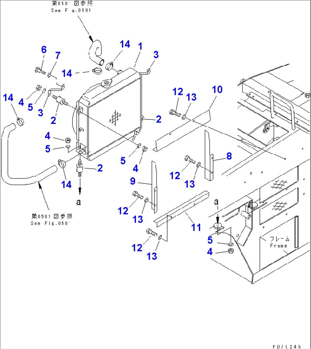 RADIATOR AND MOUNTING PARTS
