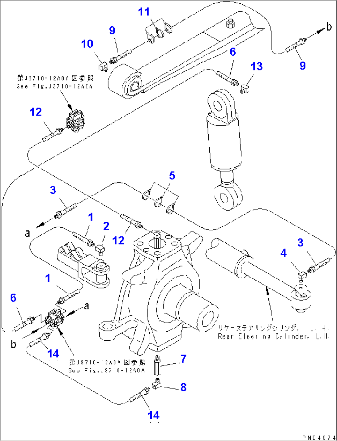 LUBRICATION PIPING (GREASE REAR PIPING¤ L.H.) (2/2)(#53086-53105)