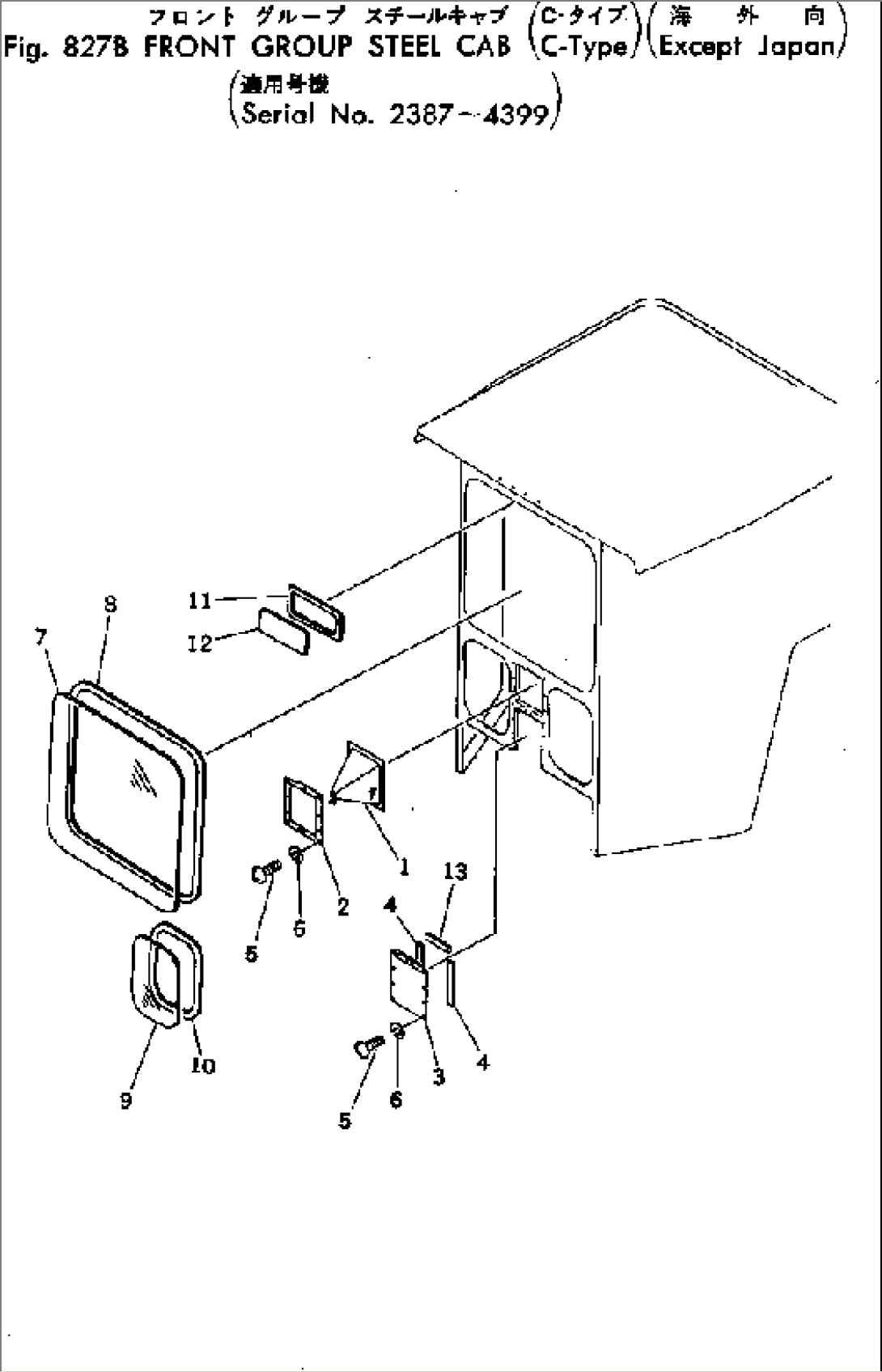 FRONT GROUP STEEL CAB (C-TYPE) (EXCEPT JAPAN)(#3326-4399)