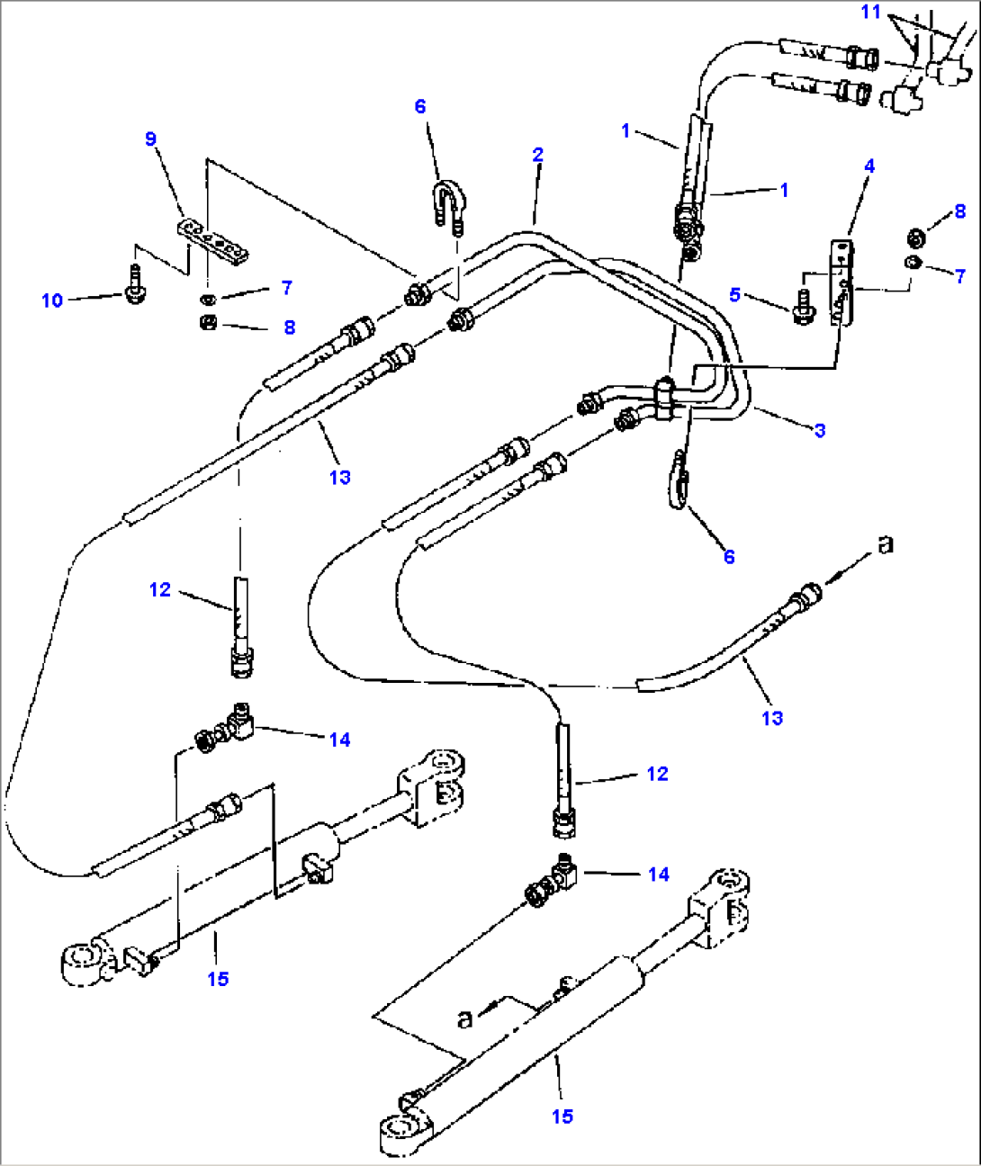 STEERING OIL PIPING CUSHION VALVE TO STEERING CYLINDERS