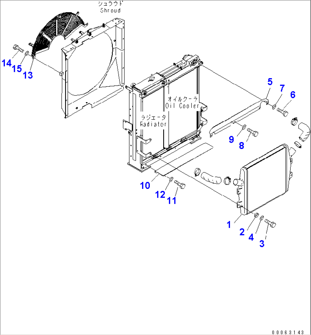 COOLING SYSTEM (AFTER COOLER AND FAN GUARD)(#1001-)