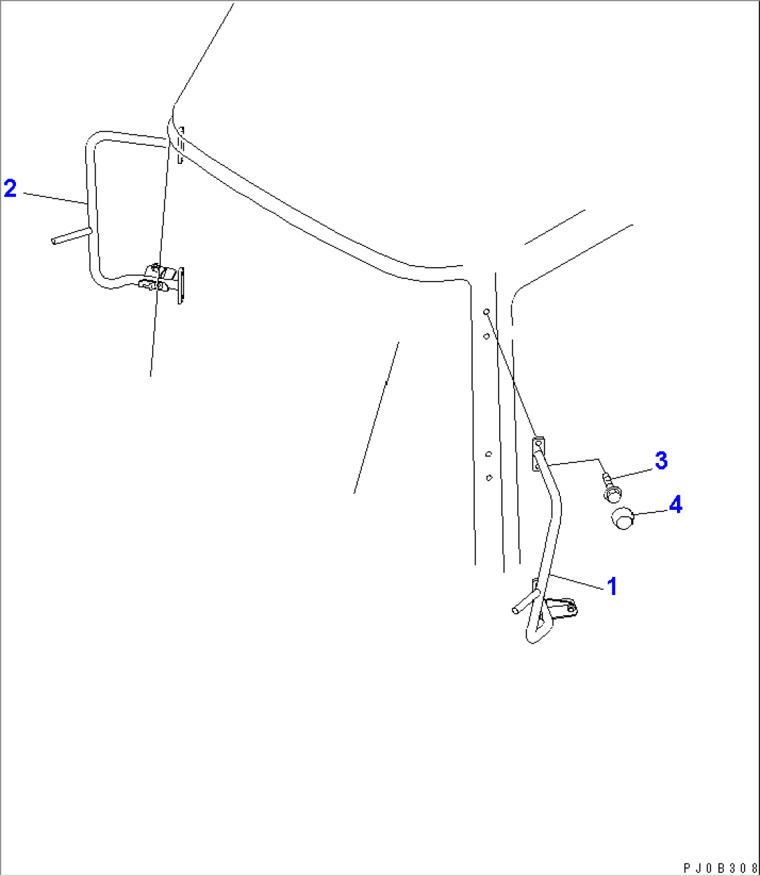 CAB STAY (FOR REAR VIEW MIRROR) (KOHAG¤ ROPS CAB)(#54001-)