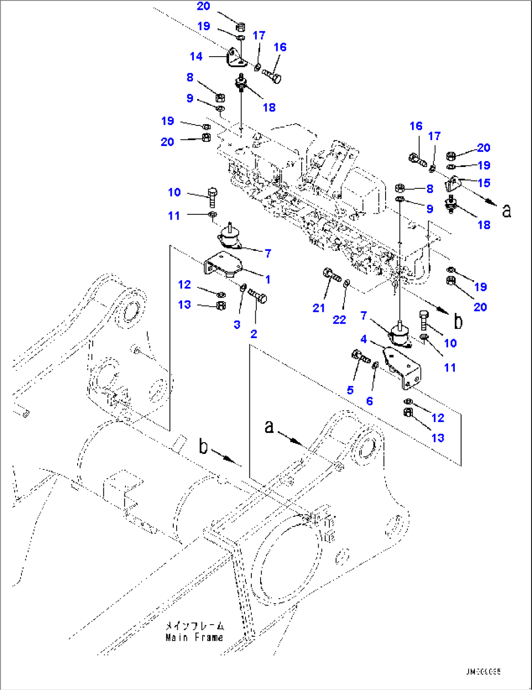 Rear Combination Lamp and Backup Alarm, Mounting (#50001-)