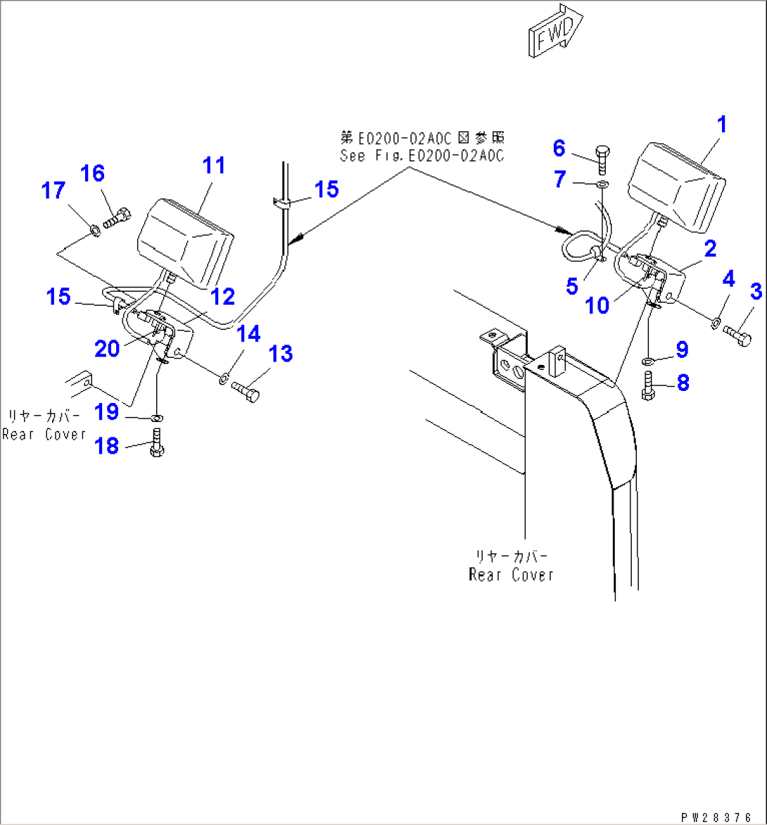 WORKING LAMP (1/3) (CONVEYOR SIDE)