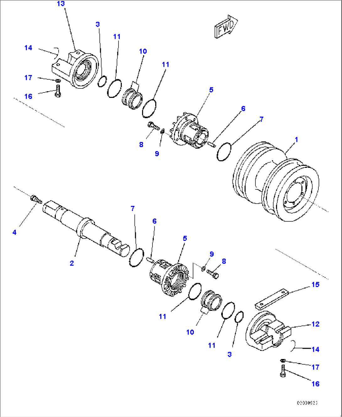 Track Frame, Track Roller, L.H. (2/2) (#11609-)