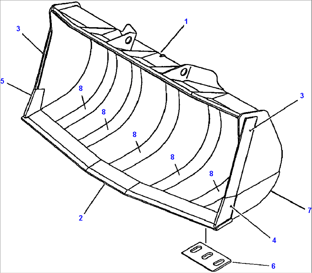 FIG NO. 7131 SPADE NOSE ROCK BUCKET - 4.0 CU. YD. (3.1 CU. M)