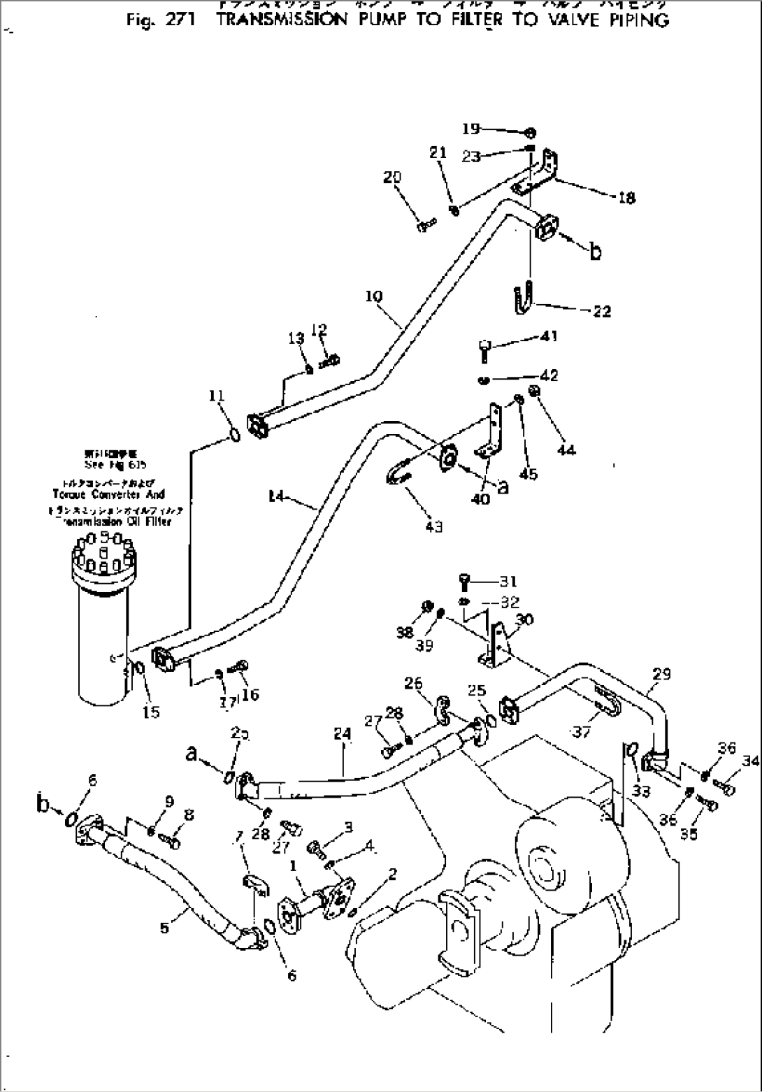 TRANSMISSION PUMP TO FILTER TO VALVE PIPING