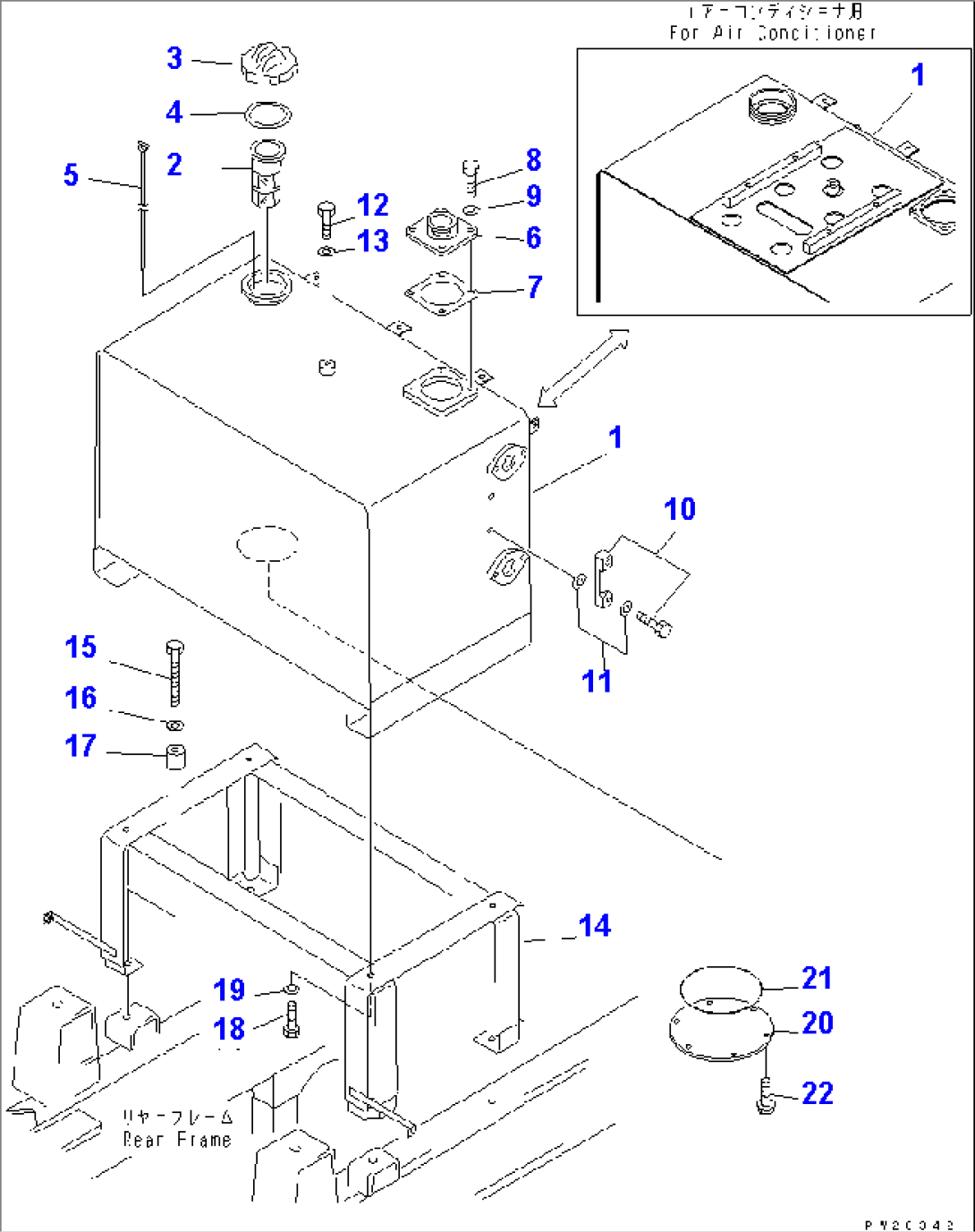 FUEL TANK AND HYDRAULIC TANK(#10243-)