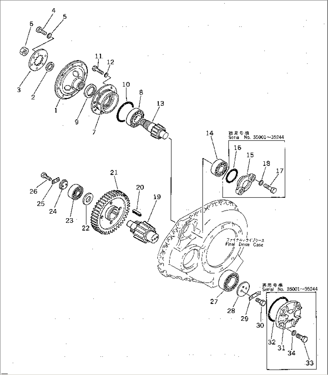 FINAL DRIVE CASE AND GEAR (1/2)(#35001-)