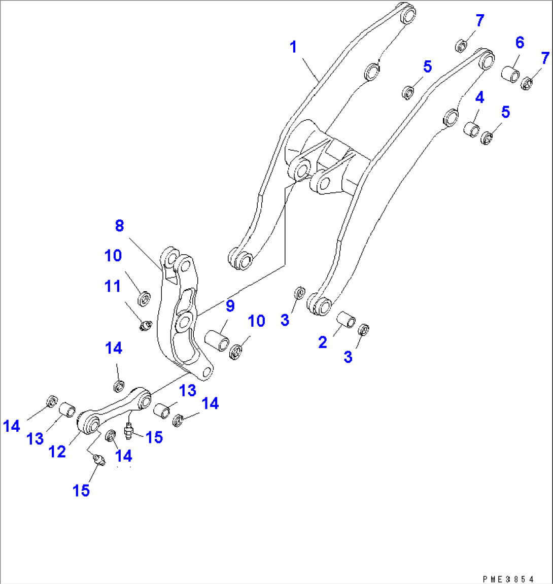 LIFT ARM AND BELLCRANK (WITH ACTIVE WORKING)(#54001-)