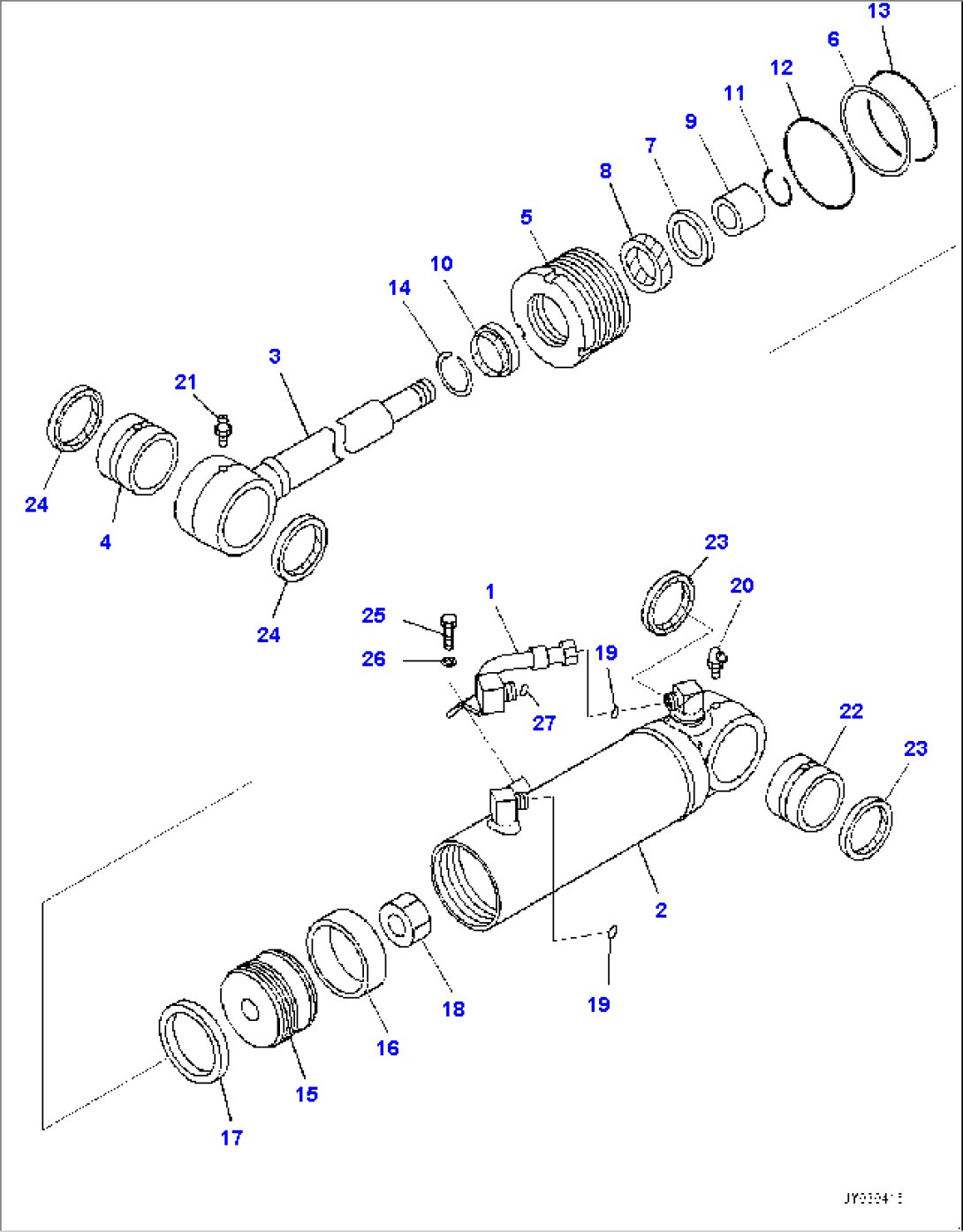 Front Axle, Leaning Cylinder (#26119-)