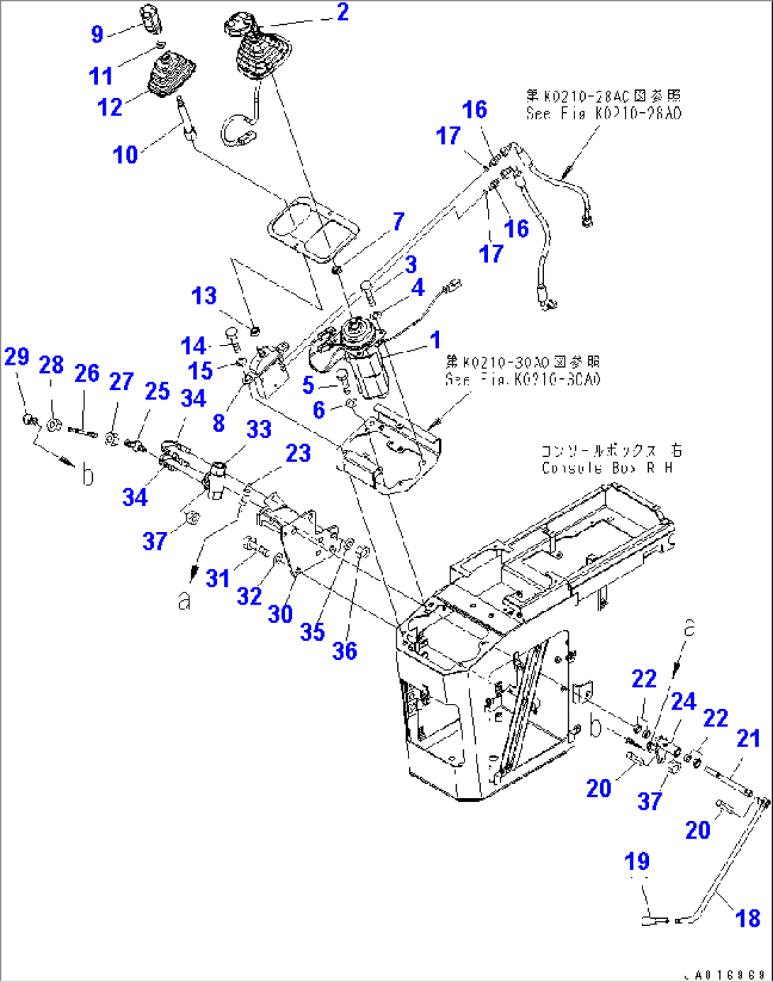 FLOOR (LOADER CONTROL) (1/2) (P.P.C VALVE AND LEVER) (FOR MULTI-FUNCTION AND 1-ATTACHMENT LEVER)