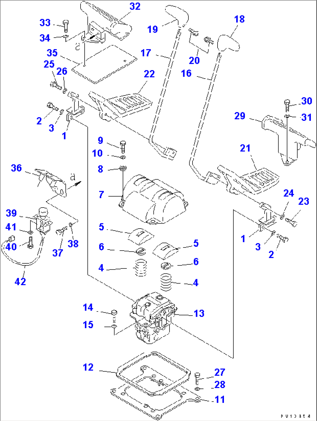 FLOOR FRAME (TRAVEL LEVER) (BOTTOM DUMP TYPE) (FOR LOADER)(#11001-)