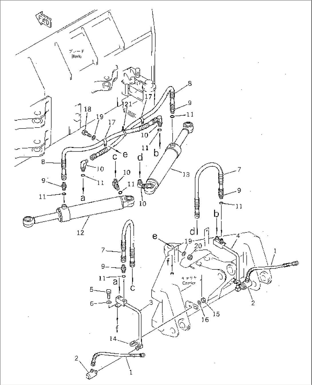 PITCH AND ANGLE SNOW PLOW (ANGLE CYLINDER LINE)(#(038)-)