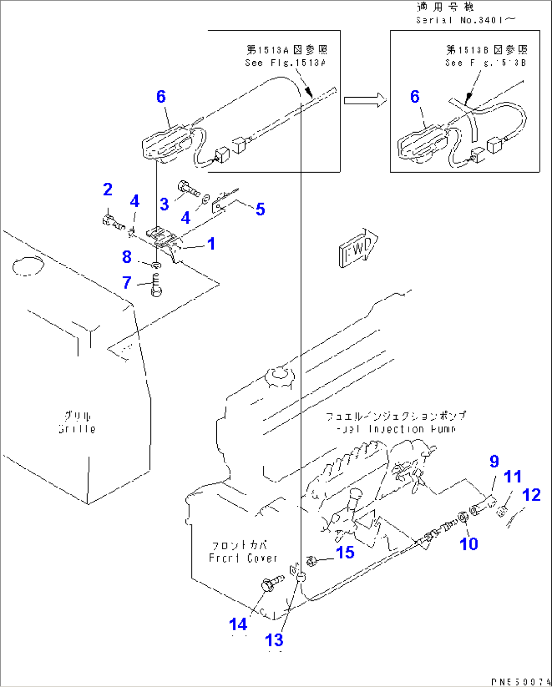 ENGINE STOP MOTOR AND MOUNTING PARTS(#2746-)