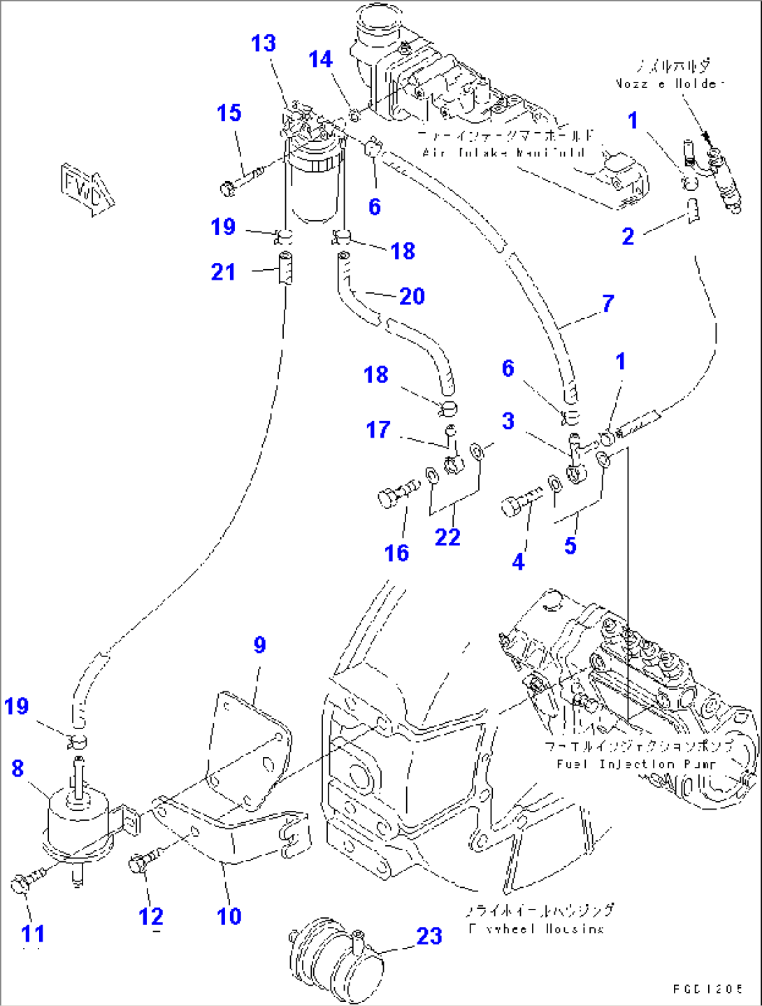 FUEL FILTER AND PIPING(#12707-)
