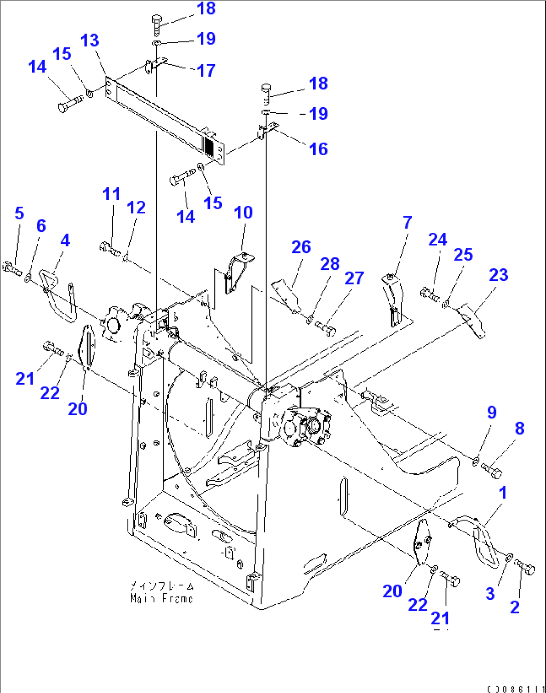 RADIATOR GUARD RETATED (GRIP AND MASK)(#85041-)