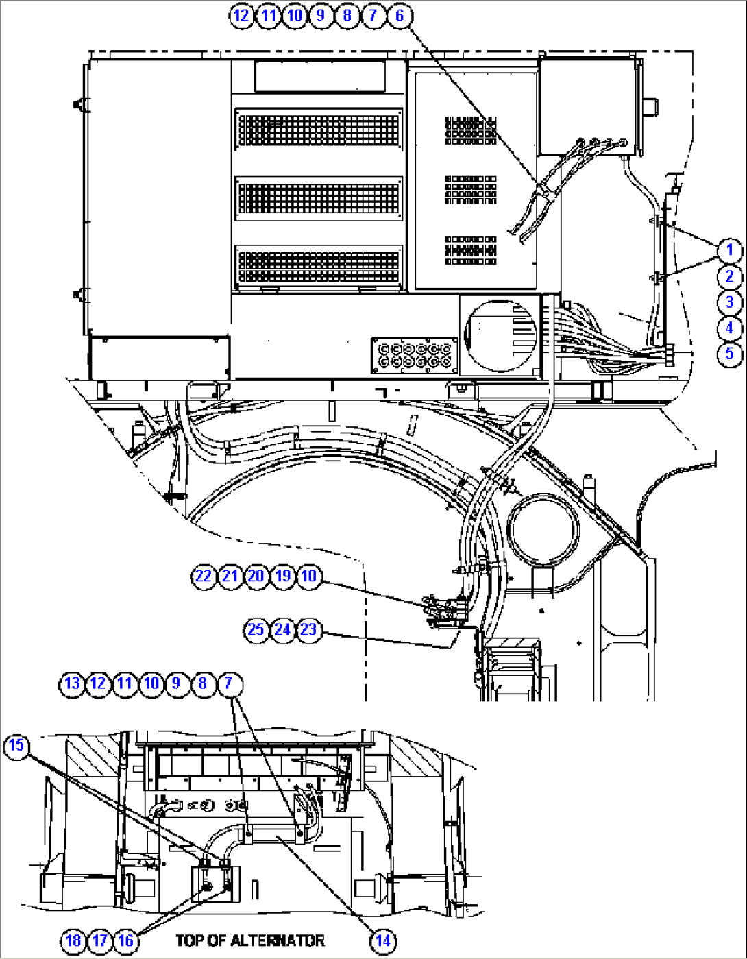POWER CABLE ROUTING (REAR VIEW) 2/2