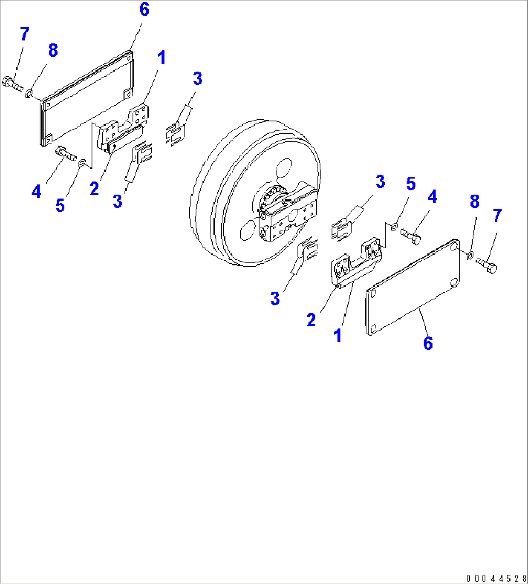 TRACK FRAME (L.H.) (FRONT IDLER) (GUIDE)(#65409-)