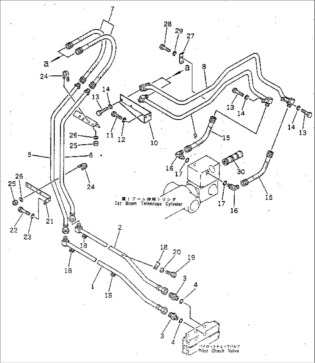 HYDRAULIC PIPING (PILOT CHECK VALVE TO 1ST TELESCOPE CYLINDER)