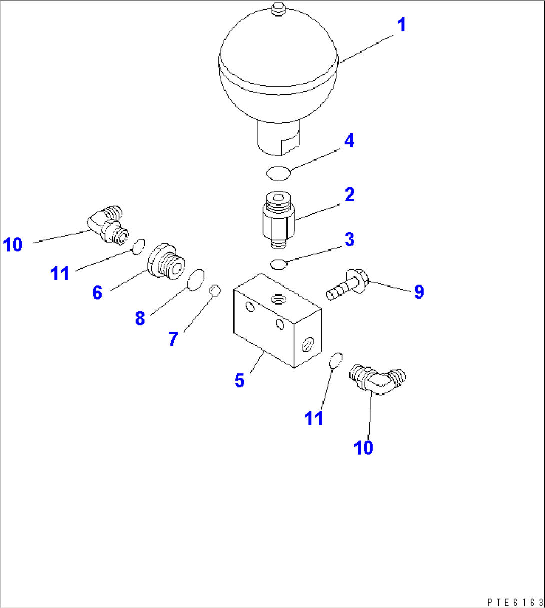 HYDRAULIC MAIN VALVE (WINCH ACCUMULATOR CHARGE VALVE AND SHUTTLE VALVE) (WITH HIGH SPEED WINCH)(#15301-)