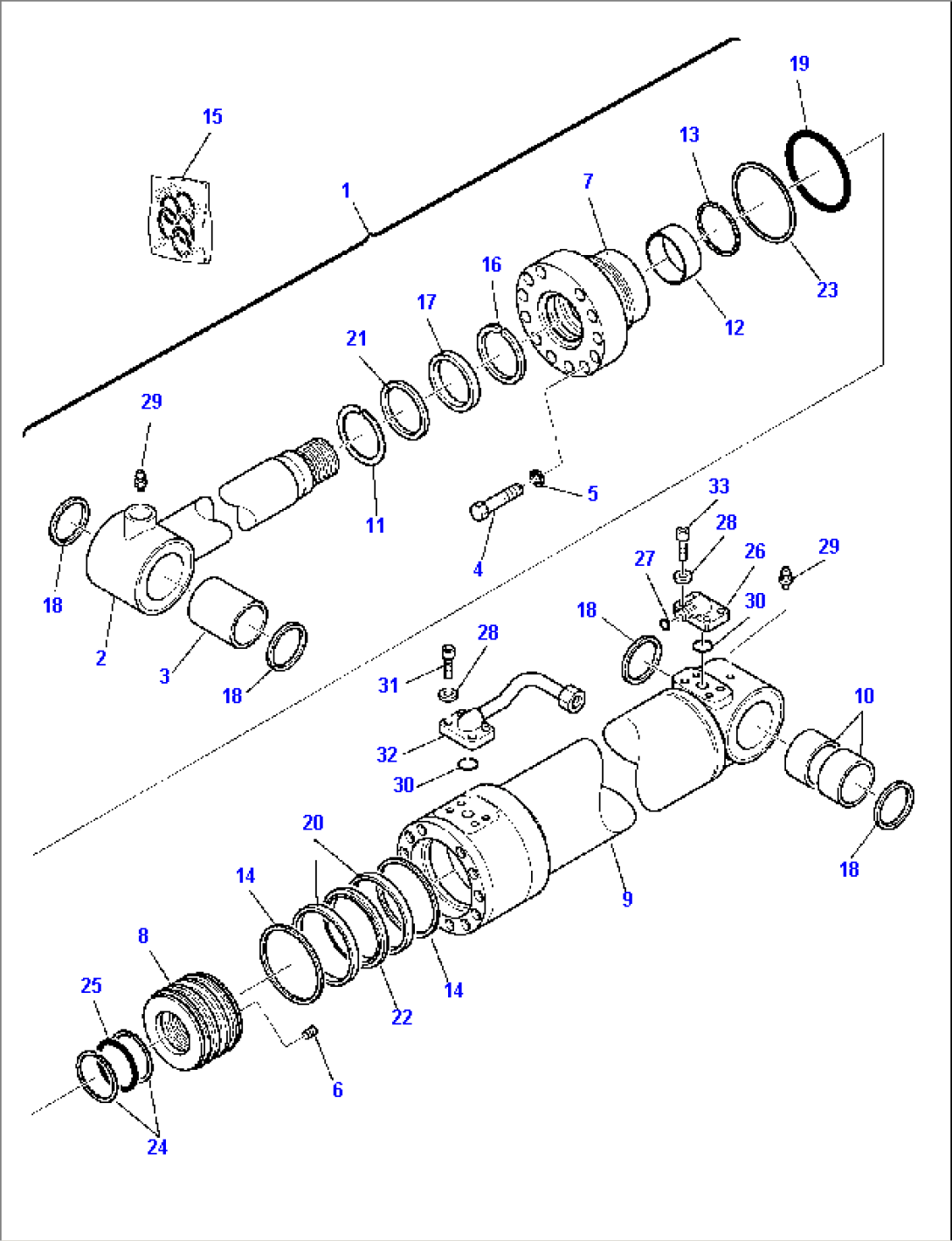 OUTRIGGER OR R.H. BLADE CYLINDER