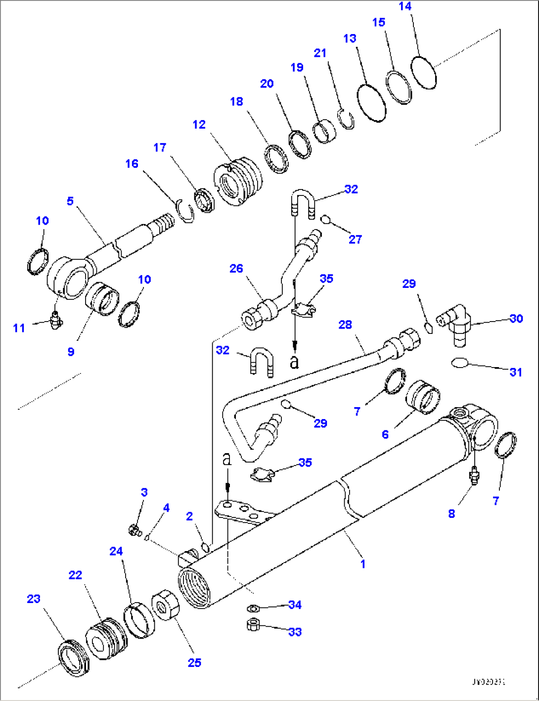 Steering Cylinder, R.H. (#80001-)