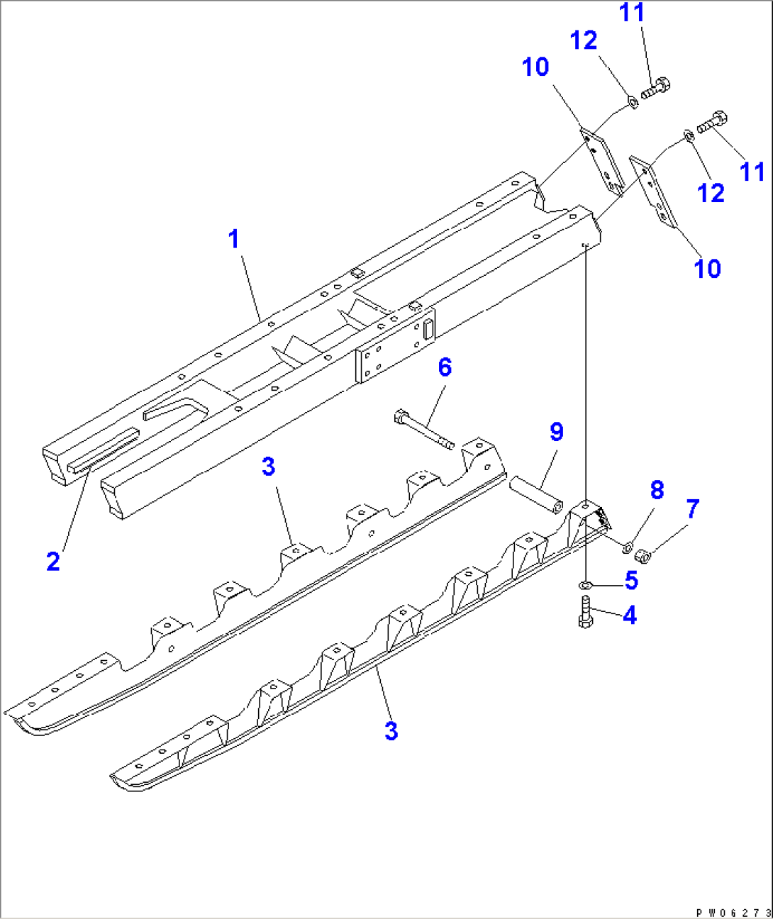TRACK FRAME (WITH MONO BLOCK TYPE TRACK ROLLER GUARD)(#48794-)