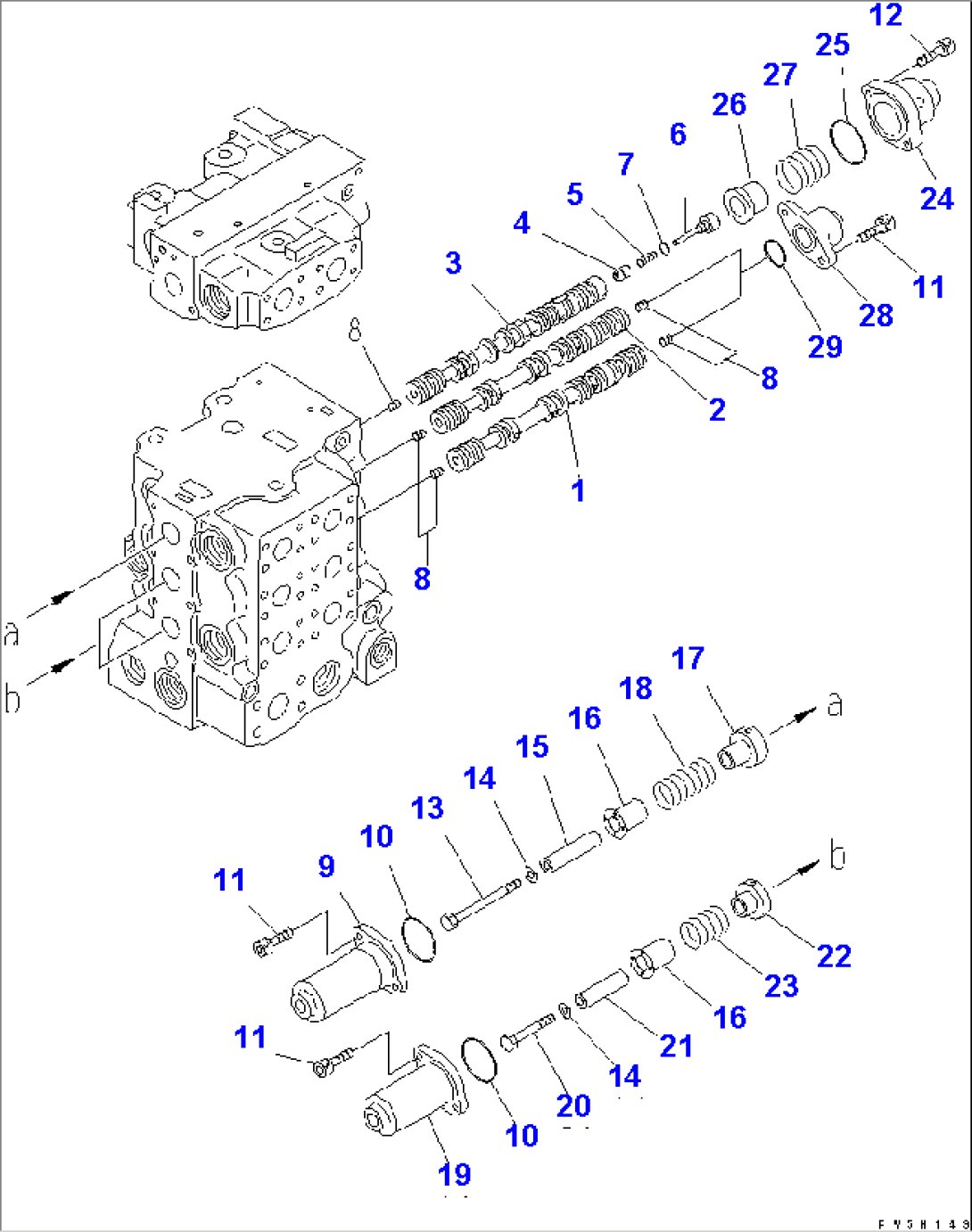 CONTROL VALVE (4-SPOOL) (2/7) (FOR FARM)(#60884-65000)