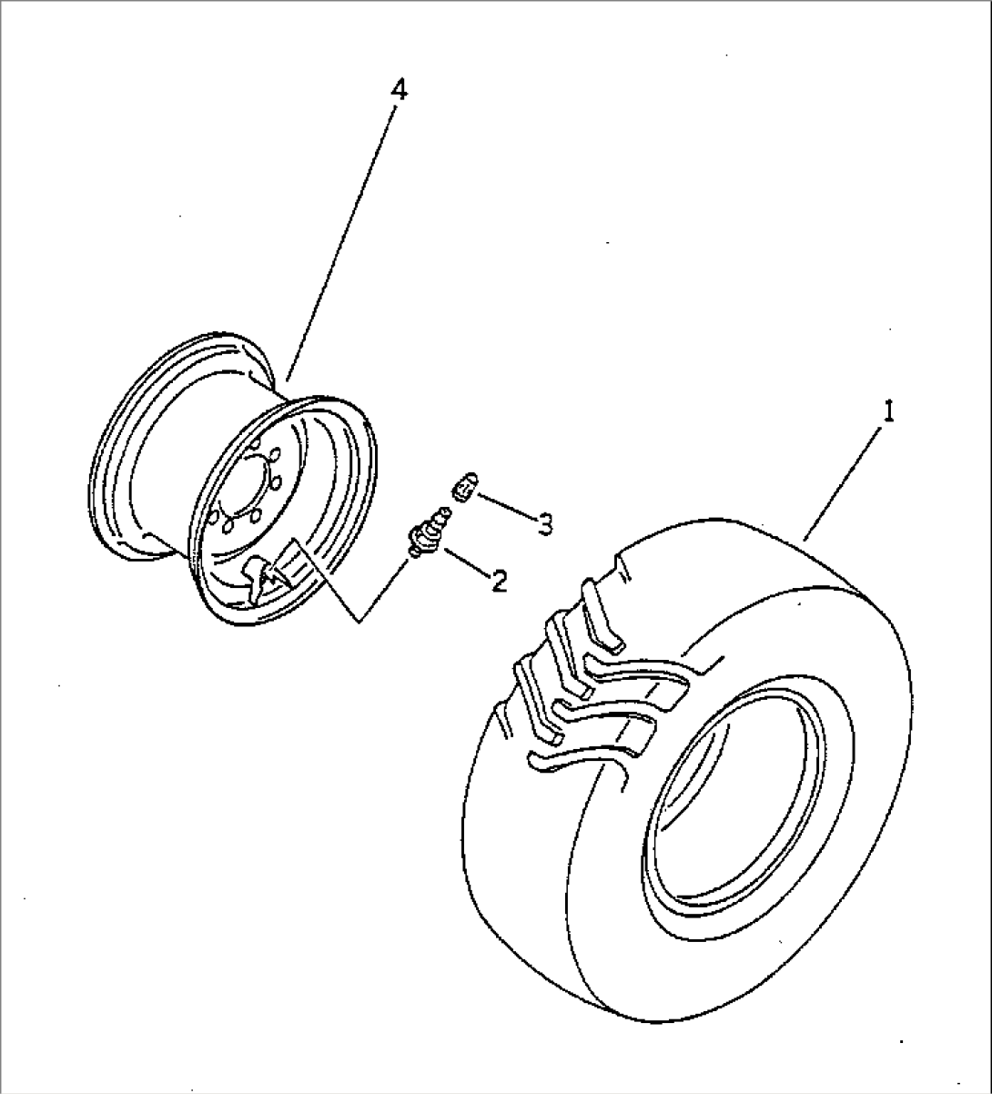 WHEEL AND TUBELESS TIRE