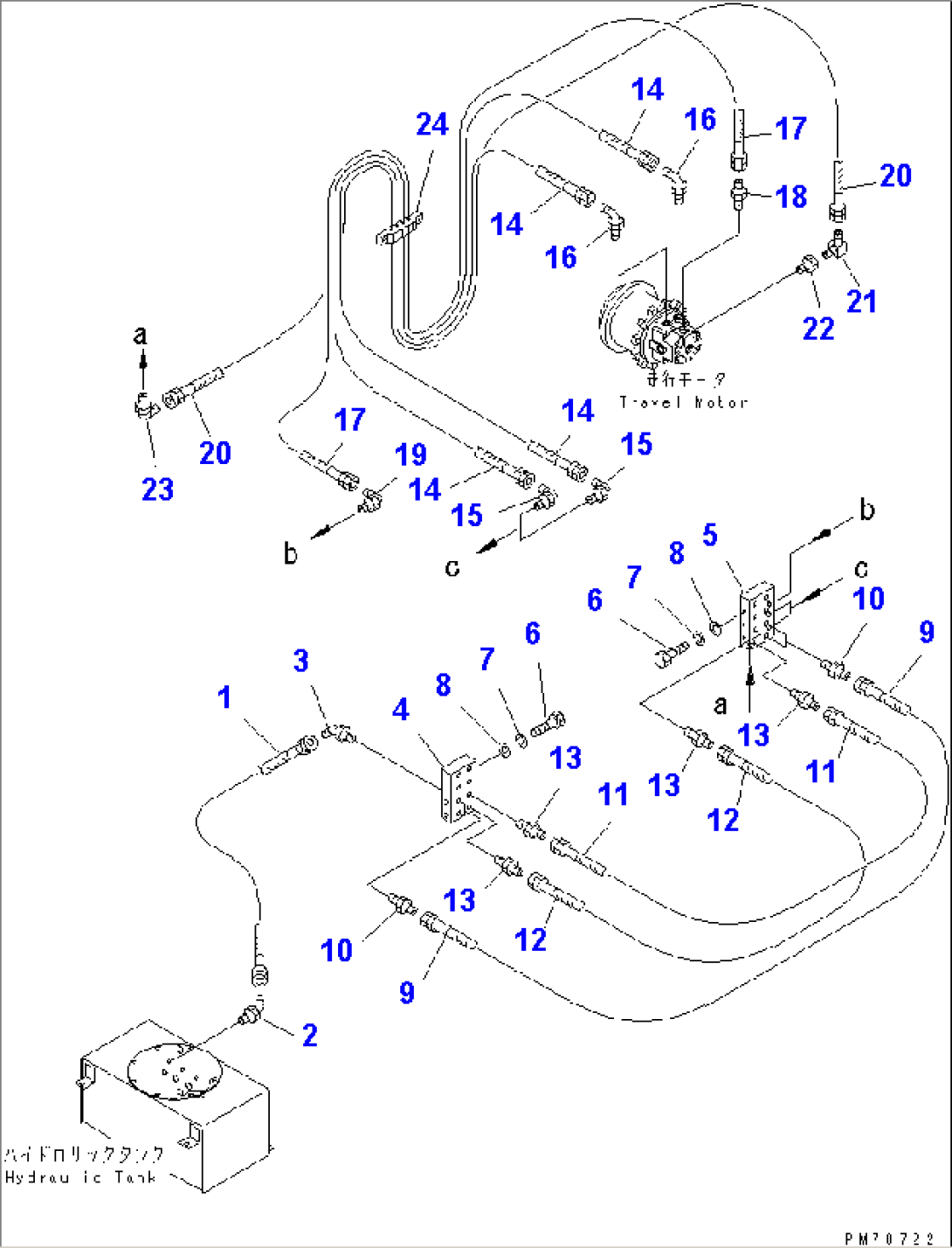 HYDRAULIC PIPING (REAR DRIVE MOTOR LINE)