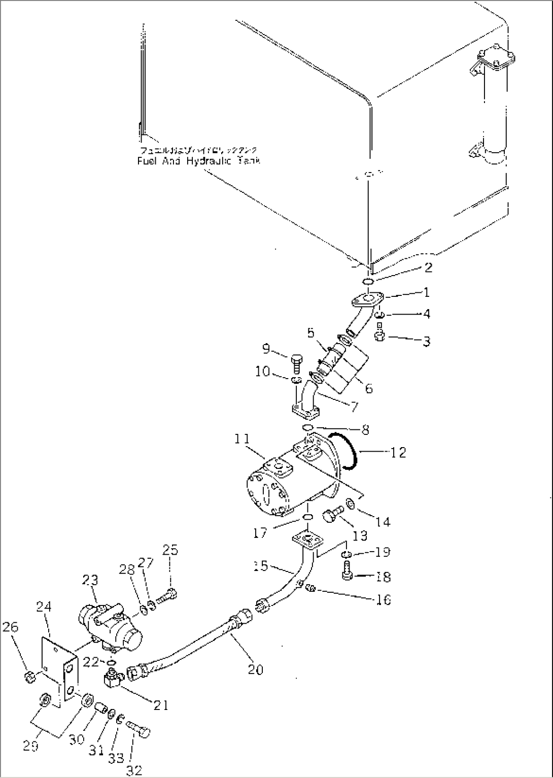 HYDRAULIC PIPING (TANK TO PUMP TO FLOW DIVIDER VALVE)