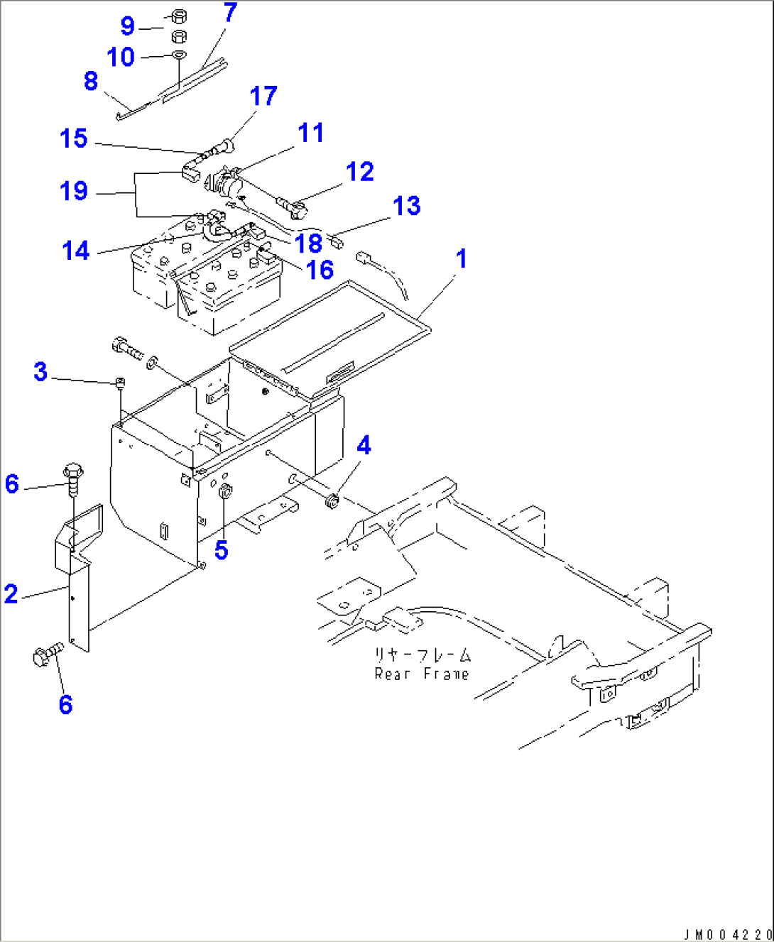 BATTERY BOX (BATTERY MOUNTING PARTS) (R.H.)(#50046-)