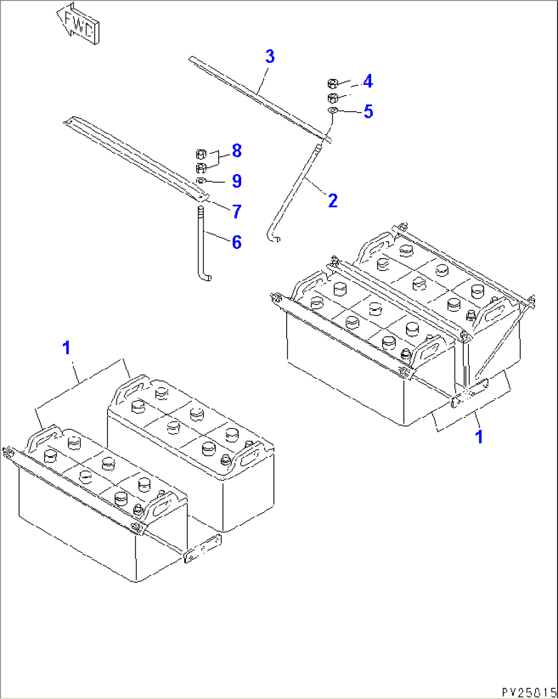 BATTERY AND MOUNTING (LARGE WET)