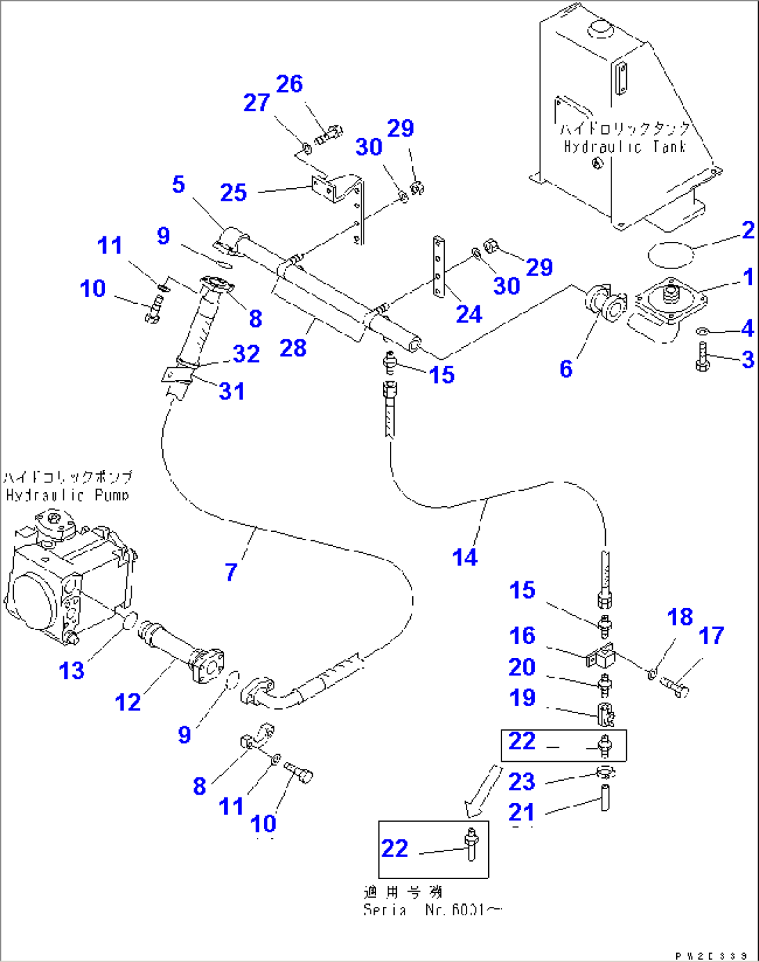 4WD HYDRAULIC PIPING (SUCTION LINE) (4WD SPEC.)
