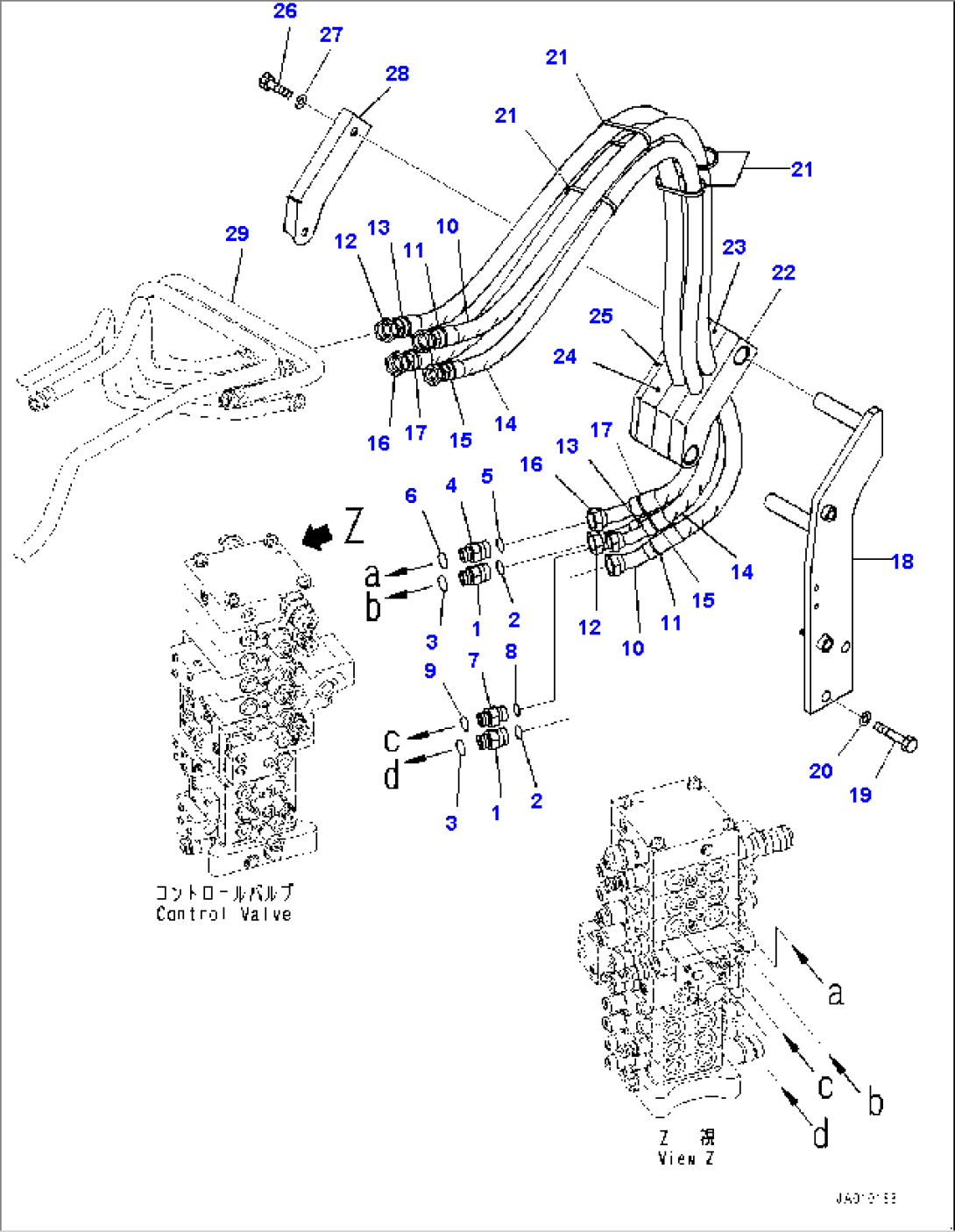 Arm and Bucket Piping (#40001-)
