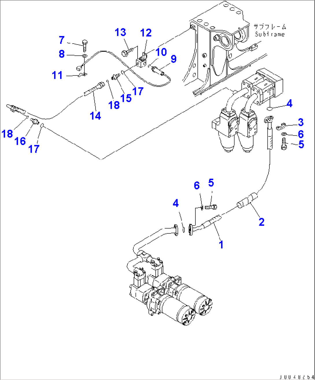 HYDRAULIC PIPING (EMERGENCY STEERING LINE)(#2001-)