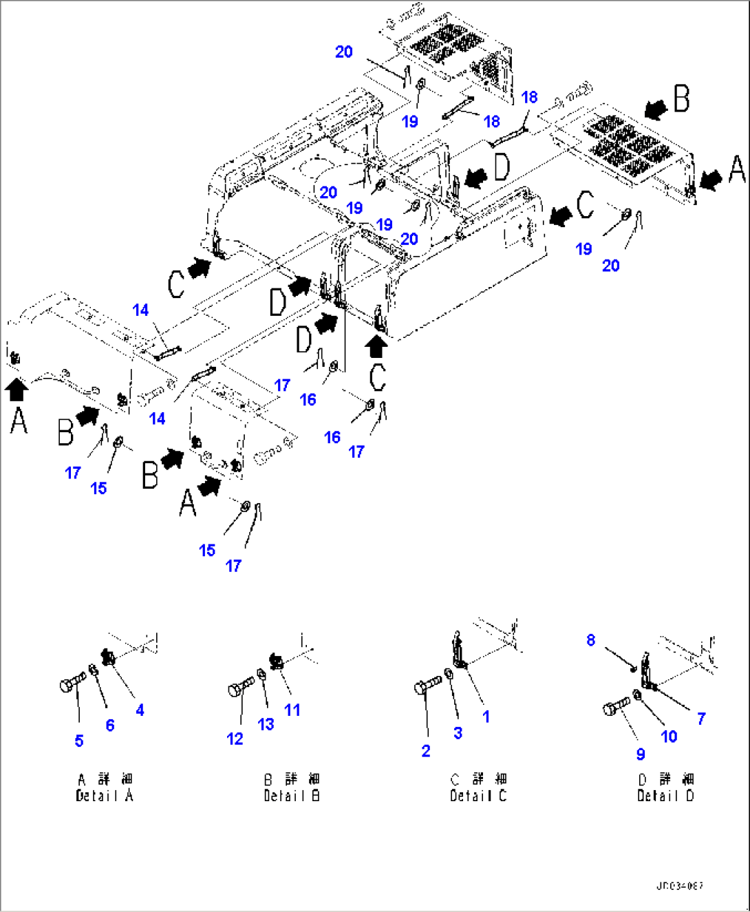 Engine Hood, Catcher and Stay (#70001-)