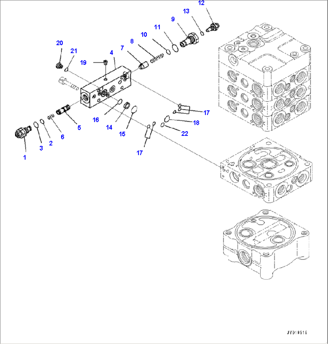 H0120-002008 CONTROL VALVE 3-SPOOL ASSEMBLY (8/10)