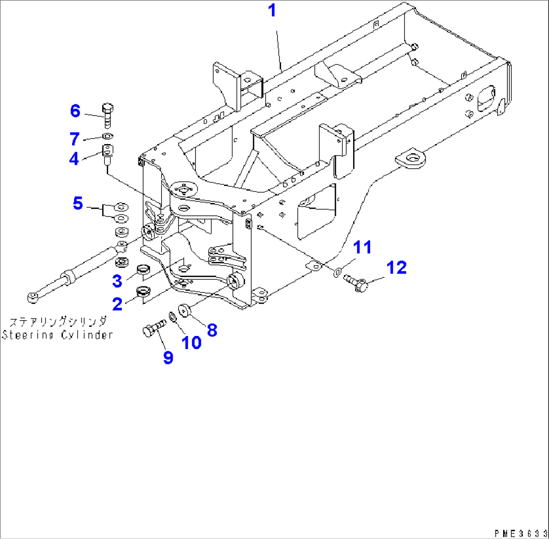 REAR FRAME (FRAME AND STEERING CYLINDER MOUNTING PARTS) (WITH ADDITIONAL COUNTER WEIGHT)